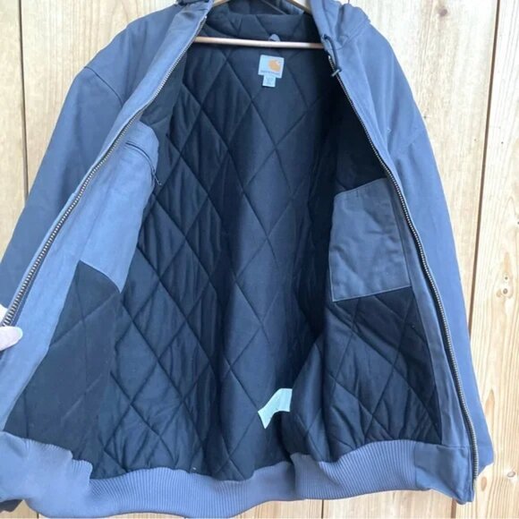 Carhartt Mens Gray Canvas Quilt Lined Hooded Duck Coat Jacket Sz 3XL - Picture 4 of 6